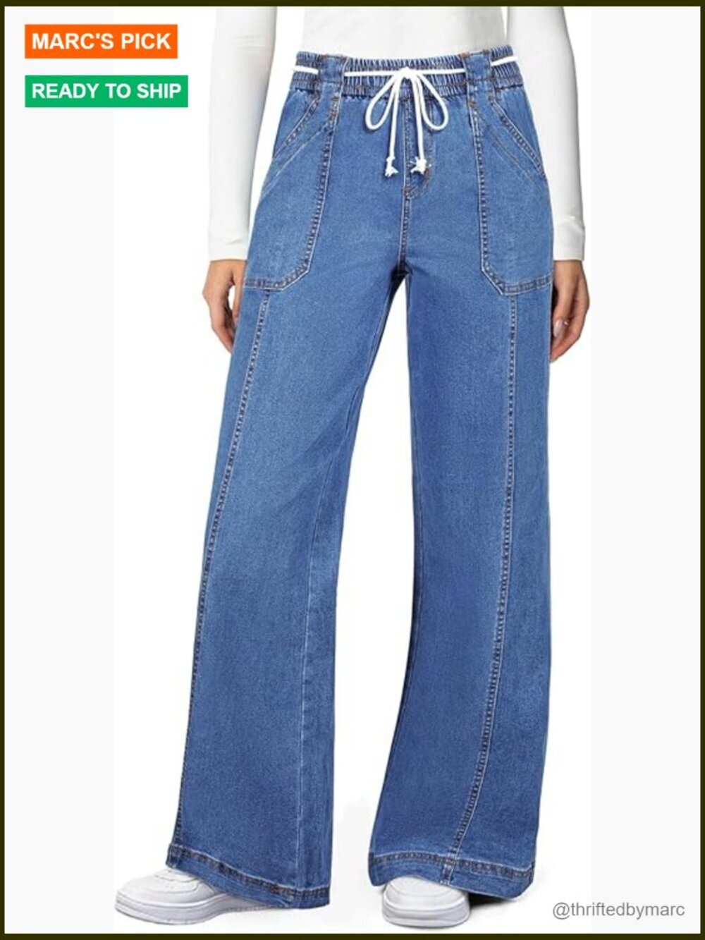 High Waisted Wide Leg Jeans Stretchy Straight Leg Denim Pants